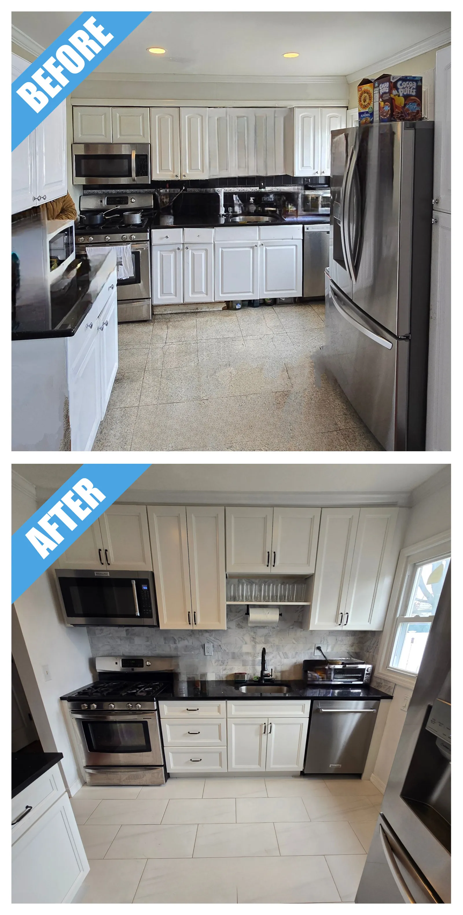 White Kitchen Remodel in Hicksville, NY by Class Remodeling project photo