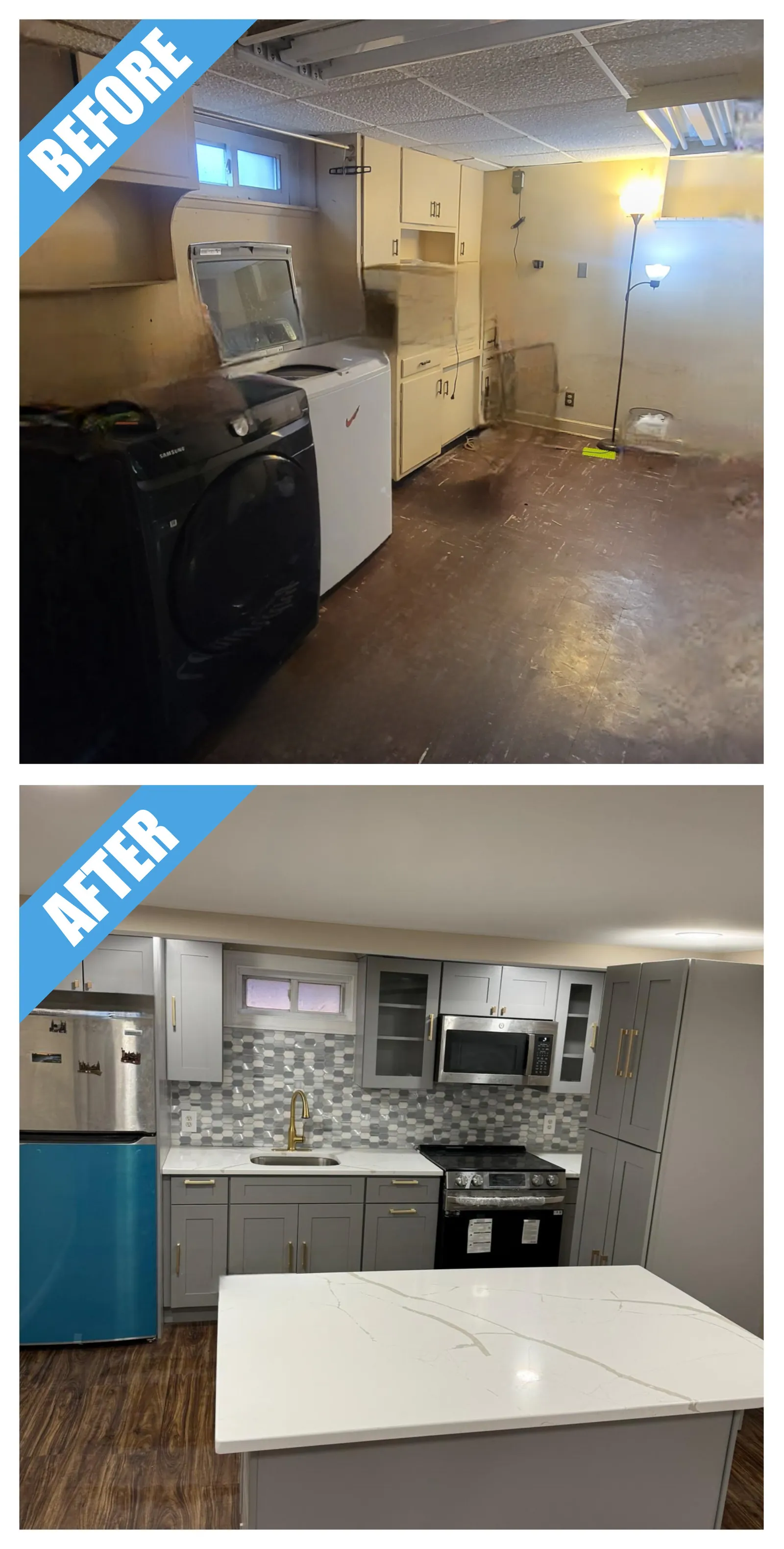 Gray Kitchen Remodel in New Hyde Park, NY by Class Remodeling project photo