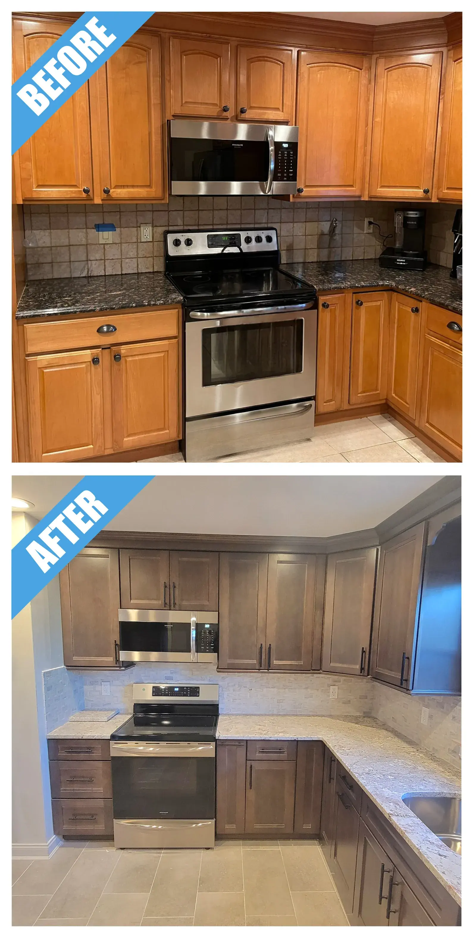 Taupe Kitchen Remodel in Levittown, NY by Class Remodeling project photo
