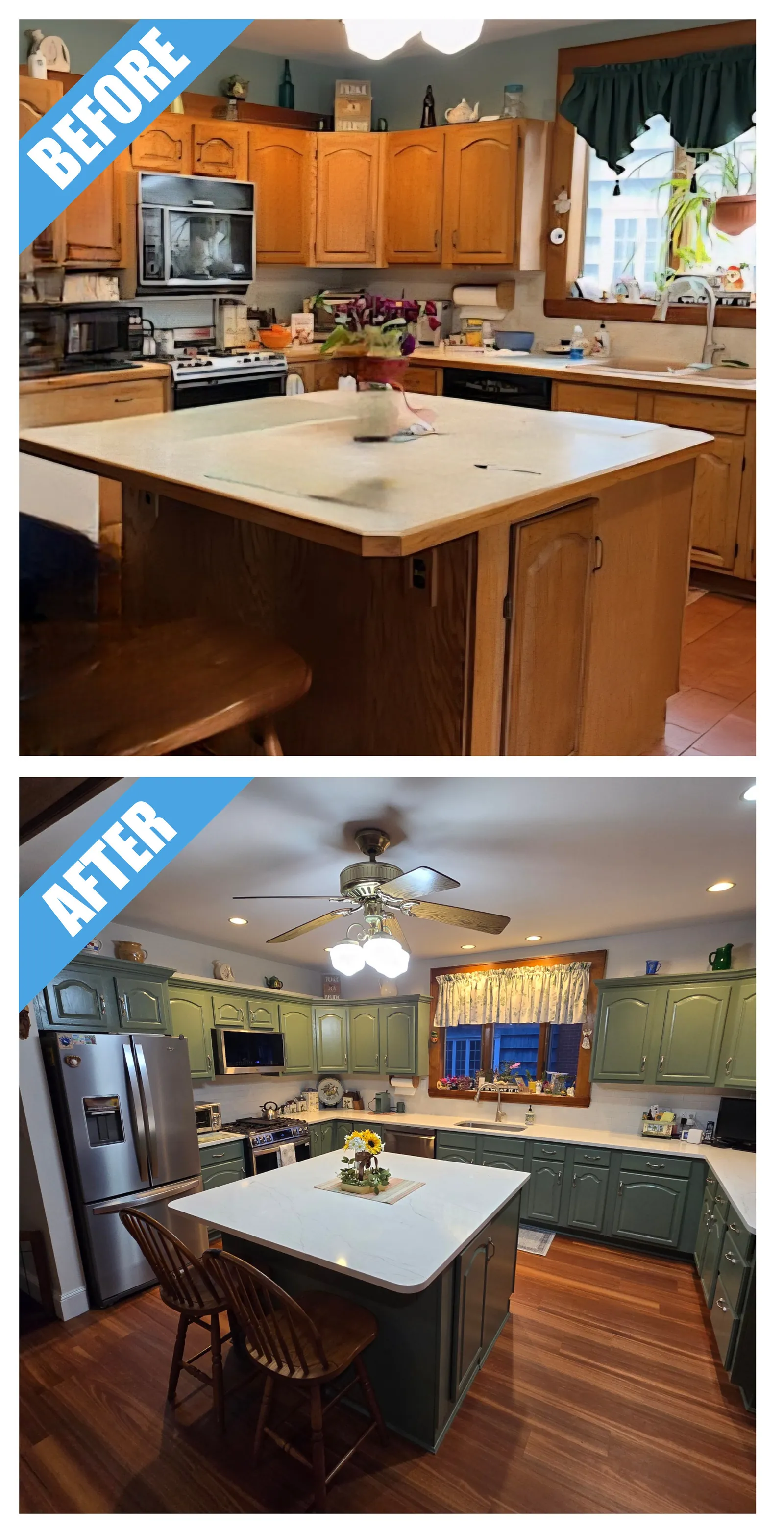 Sage Green Kitchen Remodel in Floral Park, NY by Class Remodeling project photo