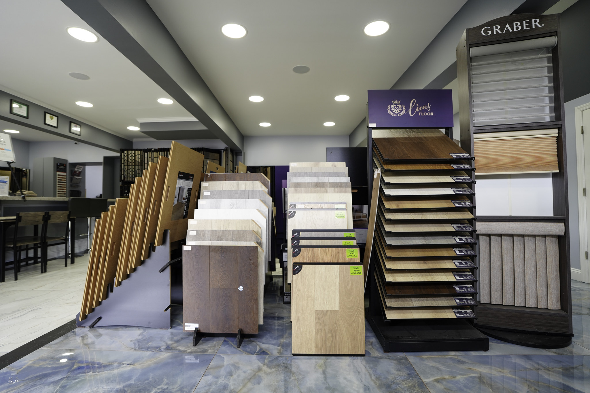 Hardwood and vinyl flooring selections at Class Remodeling in Levittown, NY