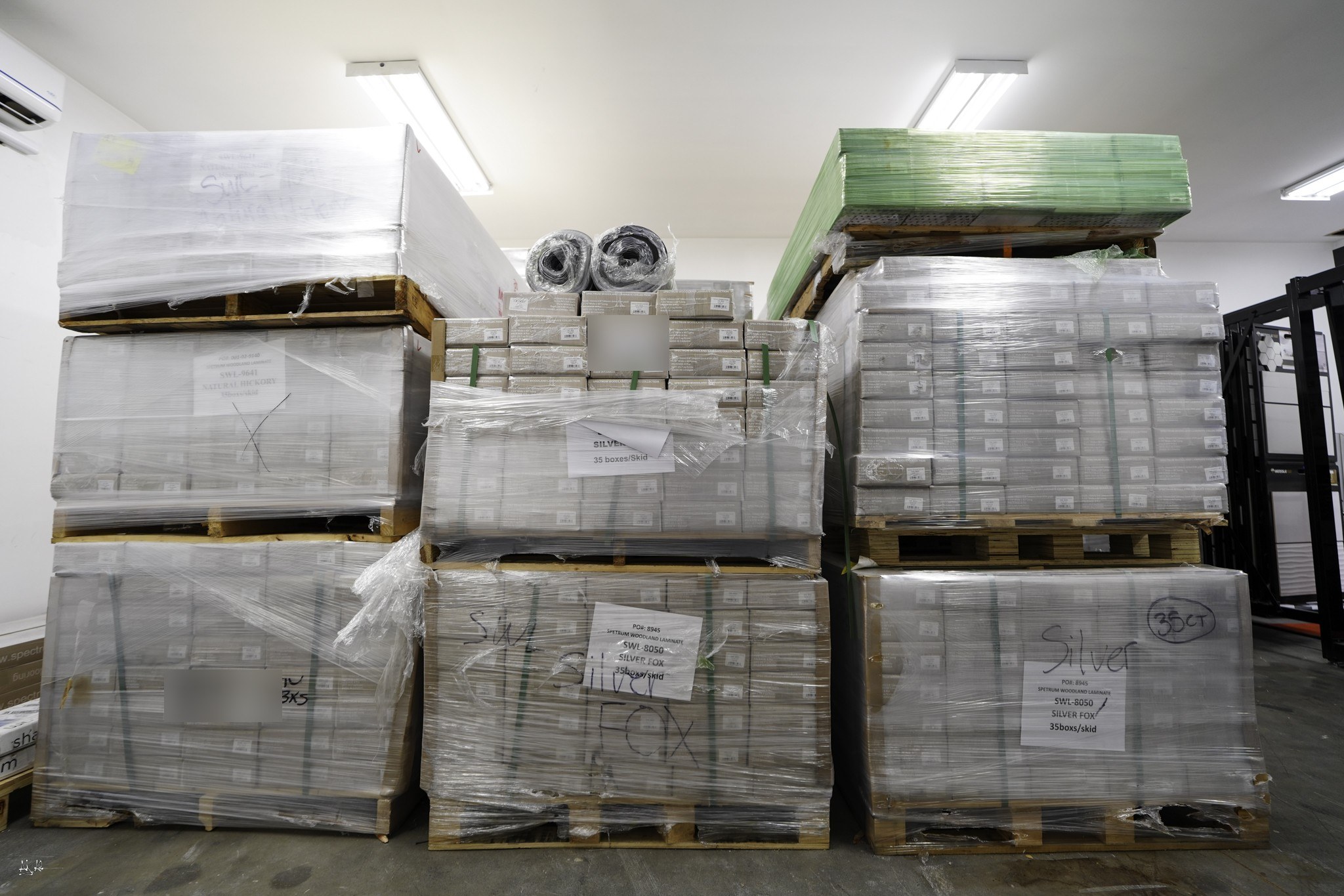 Material inventory in the Class Remodeling warehouse, Levittown, NY